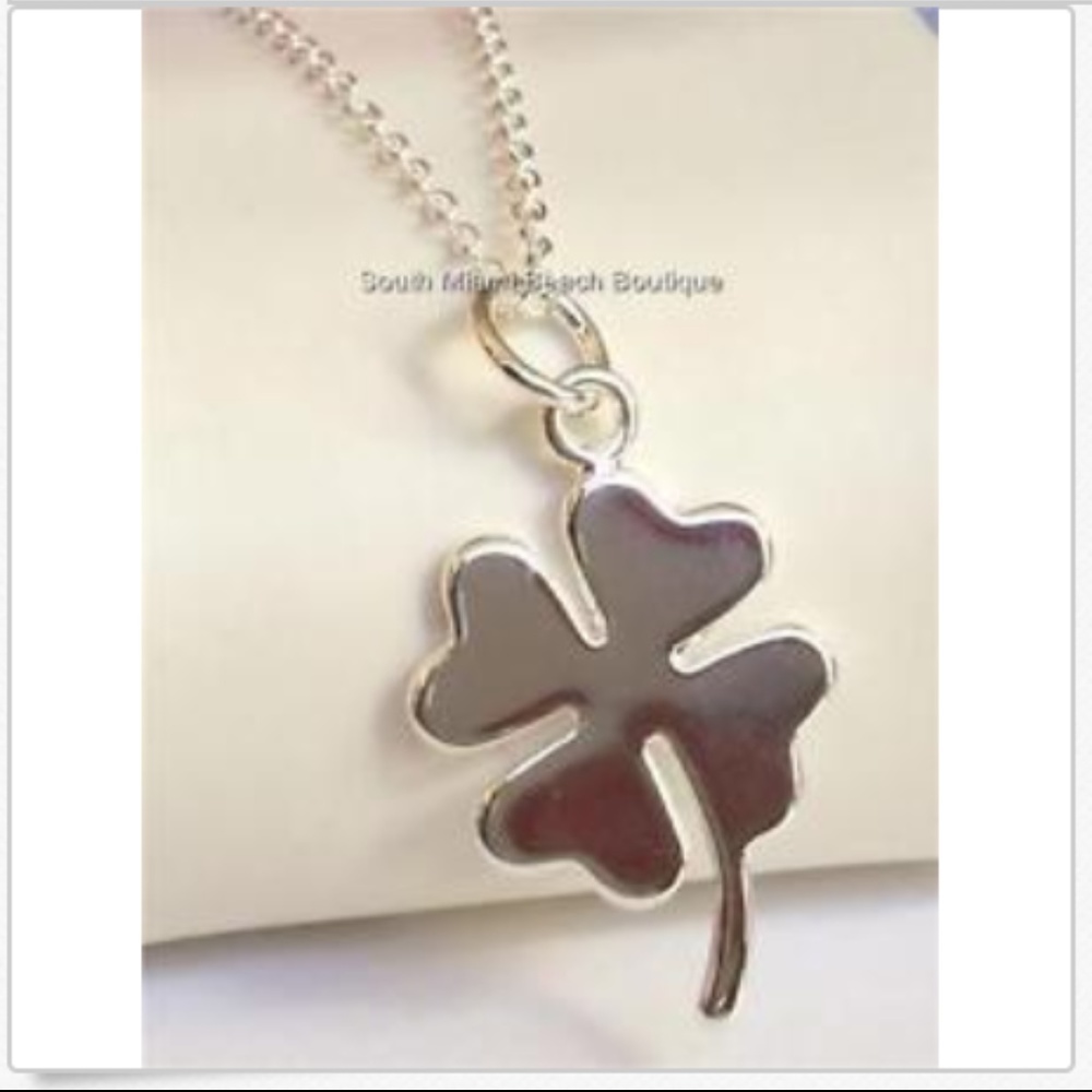 Silver Plated Shamrock Necklace Irish Celtic Clover St Patricks Day 18"